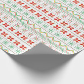 Green-Yellow-Red Pixel knit Pattern Cadeaupapier (Hoek)