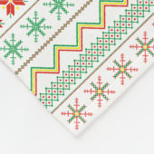 Green-Yellow-Red Pixel knit Pattern Fleece Deken (Hoek)