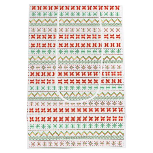 Green-Yellow-Red Pixel knit Pattern Medium Cadeauzakje (Achterkant)