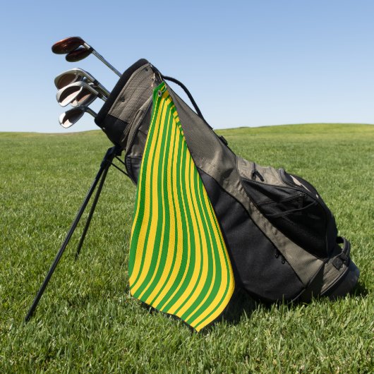 Green Yellow Stylish Stripes Pattern Design  Golfhanddoek (Groen)