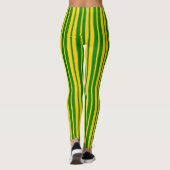 Green Yellow Stylish Stripes Pattern Design  Leggings (Achterkant)