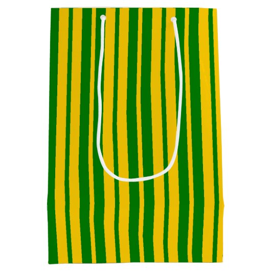 Green Yellow Stylish Stripes Pattern Design  Medium Cadeauzakje (Achterkant)