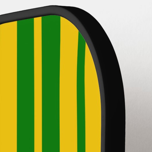 Green Yellow Stylish Stripes Pattern Design  Pickleball Paddle (Links Detail)