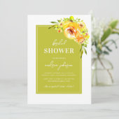 Green & Yellow Vibrant Summer Garden Bridal Shower Kaart (Staand voorkant)