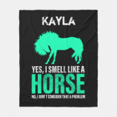 Green Yes I Smell Like A Horse Personalized Fleece Deken (Voorkant)