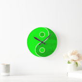 Green Yin Yang Art Ronde Klok (Huis)