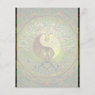 Green Yin Yang Mandala met de boom van het leven Flyer