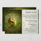 Green Yin Yang Mandala met de boom van het leven Kaart (Voorkant / Achterkant)