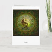Green Yin Yang Mandala met de boom van het leven Kaart (Achterkant)