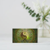 Green Yin Yang Mandala met de boom van het leven Visitekaartje (Staand voorkant)