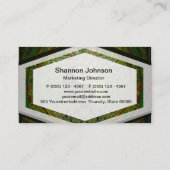 Green Yin Yang Mandala met de boom van het leven Visitekaartje (Achterkant)