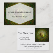 Green Yin Yang Mandala met de boom van het leven Visitekaartje (Voorkant / Achterkant)