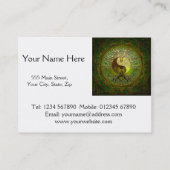 Green Yin Yang Mandala met de boom van het leven Visitekaartje (Achterkant)