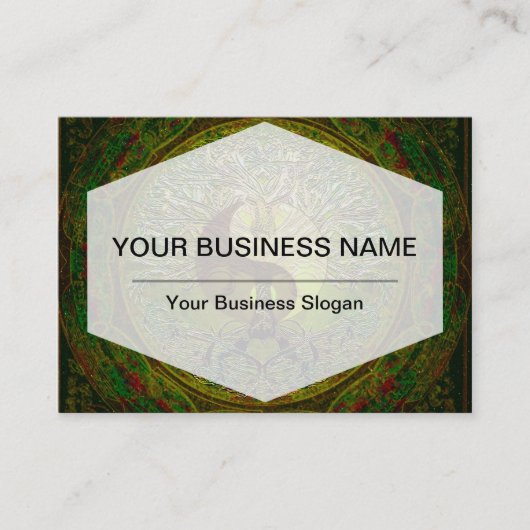 Green Yin Yang Mandala met de boom van het leven Visitekaartje (Voorkant)