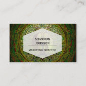 Green Yin Yang Mandala met de boom van het leven Visitekaartje (Voorkant)