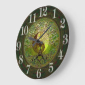 Green Yin Yang met boom of Life Grote Klok (Hoek)