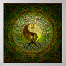 Green Yin Yang met boom of Life