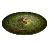 Green Yin Yang met boom of Life Snijplank (Hoek)