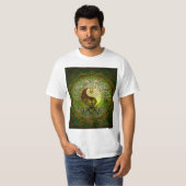 Green Yin Yang met boom of Life T-shirt (Voorkant volledig)