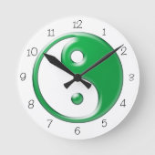 Green Yin Yang  Ronde Klok (Voorkant)