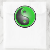 Green Yin Yang Ronde Sticker (Tas)