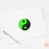 Green Yin Yang Symbol Ronde Sticker (Envelop)