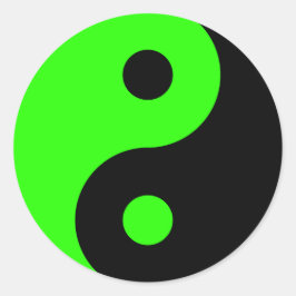 Green Yin Yang Symbol Ronde Sticker