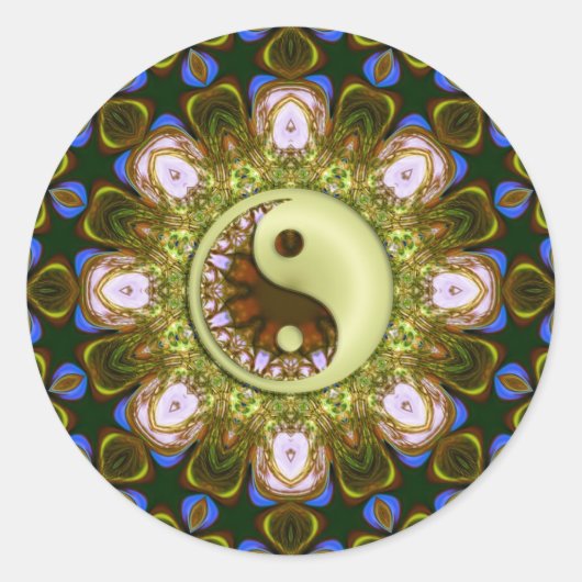 Green YinYang Mandala Sticker (Voorkant)