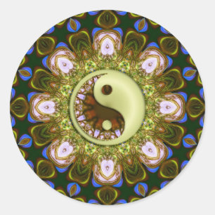 Green YinYang Mandala Sticker