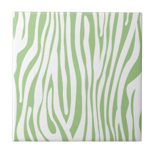 Green Zebra Animal Print Pattern Tegeltje