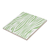 Green Zebra Animal Print Pattern Tegeltje (Zijkant)