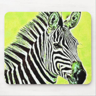 Green Zebra Head Mousepad Muismat