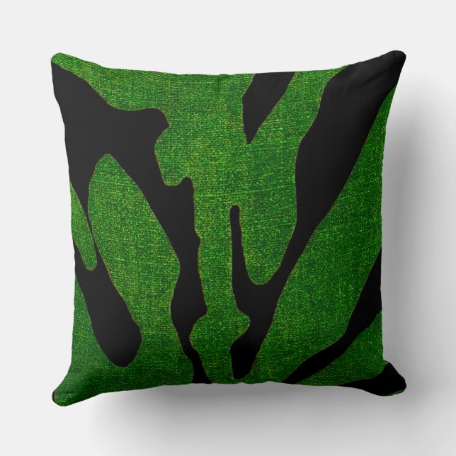 Green Zebra Pillow Kussen (Achterkant)