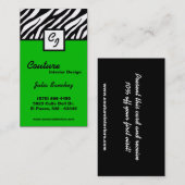 Green Zebra Print Aangepast Visitekaartje (Voorkant / Achterkant)