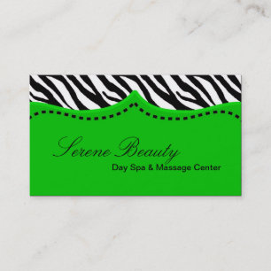 Green Zebra Print Animal Pattern Visitekaartje