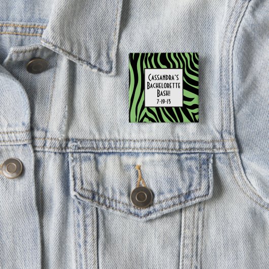 Green Zebra Print Bachelorette Button (In situ)