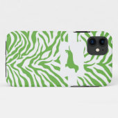 Green Zebra Stripe w/Dachshund Case-Mate iPhone Case (Achterkant (horizontaal))