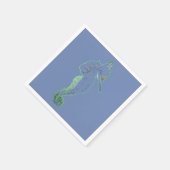 Green Zee Horse Vector Art Cocktail Napkin Servet (Hoek)