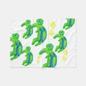 Green Zee Turtle Baby Blanket Fleece Deken (Voorkant (Horizontaal))