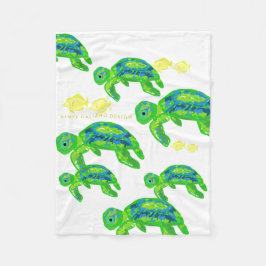 Green Zee Turtle Baby Blanket Fleece Deken