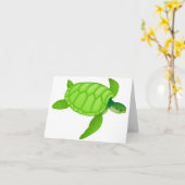 Green Zee Turtle Note Cards Kaart (Gele Bloem)