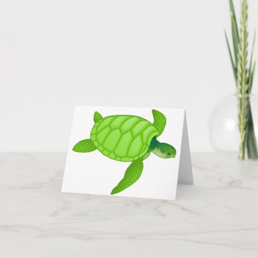 Green Zee Turtle Note Cards Kaart (Voorkant)