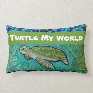 Green Zee Turtle Pillow Kussen