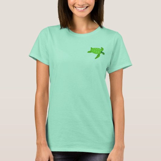 Green Zee Turtle Womens Jacket T-shirt (Voorkant)