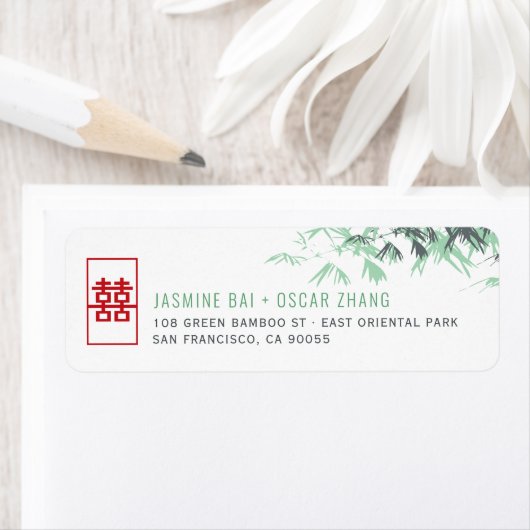 Green Zen Bamboo laat Chinees huwelijksadres over Etiket (Insitu)