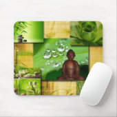 Green Zen & Buddha Serenity Collage Muismat (Met muis)