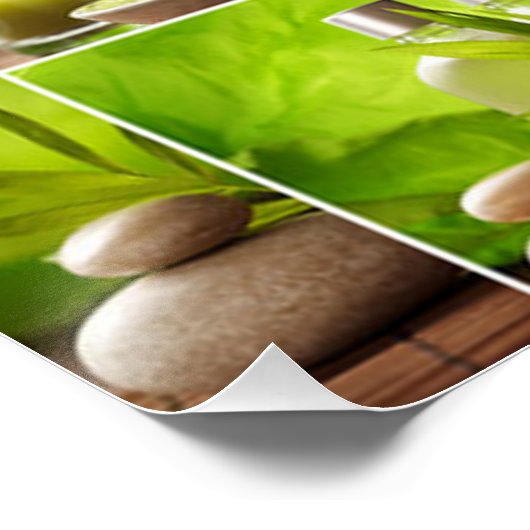 Green Zen & Buddha Serenity Collage Poster (Hoek)