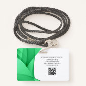 Green | Ziekenhuis Medisch Medewerker Foto ID Badg Badge (Achterkant met draagriem)