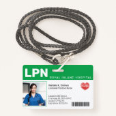 Green | Ziekenhuis Medisch Medewerker Foto ID Badg Badge (Voorkant met draagriem)