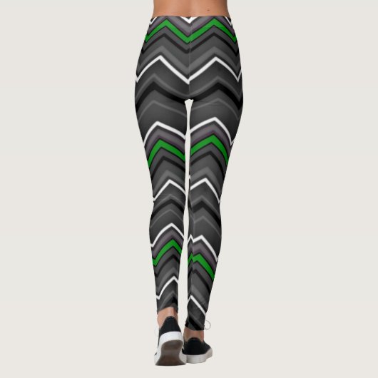 Green Zig Zag met Ribbon...C Diff Leggings (Achterkant)